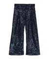 Billieblush Sequin-embellished Wide-leg Trousers In Black