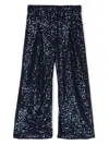 Billieblush Sequin-embellished Wide-leg Trousers In Blue