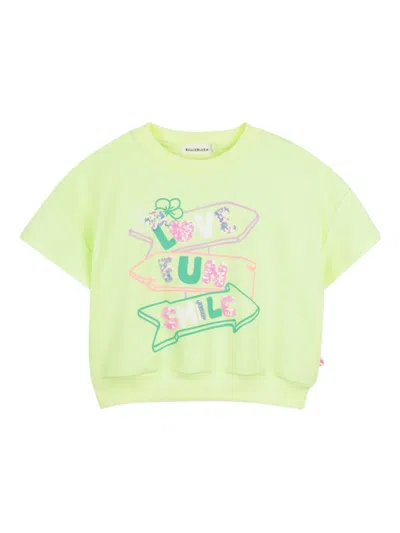 Billieblush Kids' Sequin-embellishment T-shirt In Green