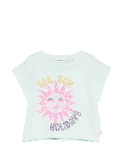 Billieblush Kids' Sequin Graphic T-shirt In Green