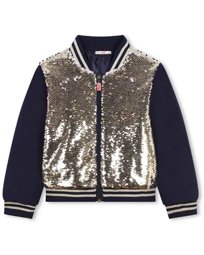 Billieblush Sequin Reversible Zip Jacket In Blue