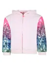 Billieblush Pink Sweatshirt For Girl With Sequins In Rosa