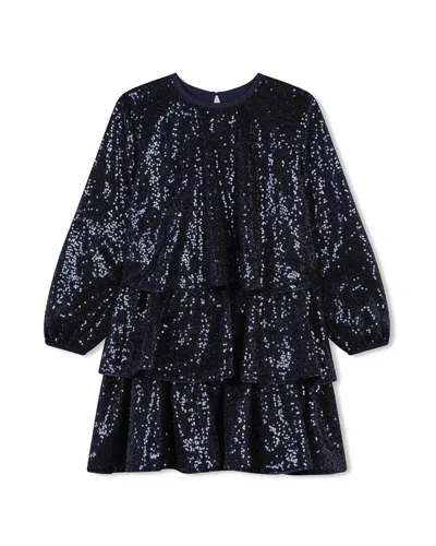 Billieblush Sequin Smocked Dress In Blue