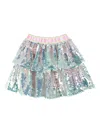 Billieblush Sequin Tiered Skirt In Blue