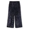 Billieblush Sequin-embellished Wide-leg Trousers In Blue