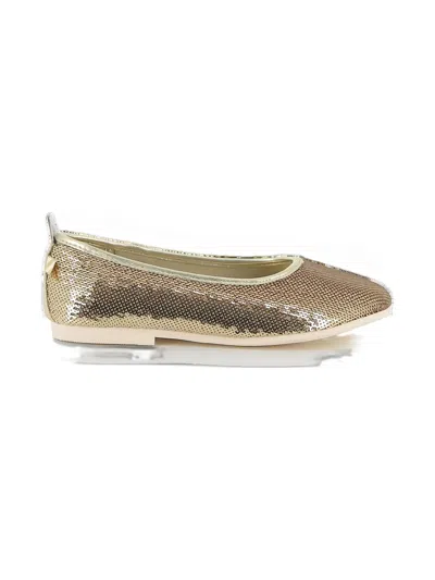 Billieblush Kids' Sequined Ballerinas In Gold