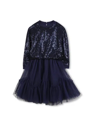 Billieblush Kids'  Sequined Dress In Blue