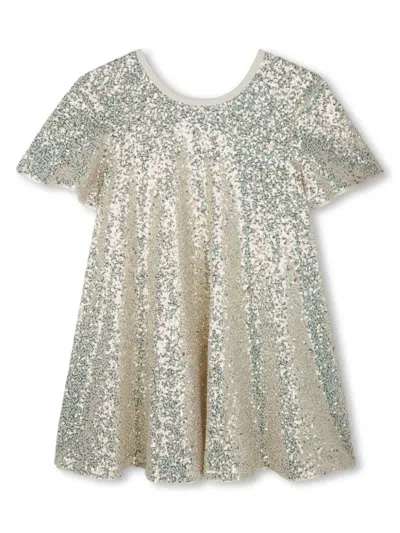 Billieblush Kids' Sequined Dress In Silver