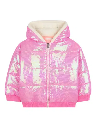 Billieblush Kids' Sequined Puffer Jacket In Pink