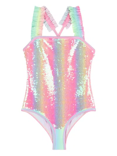 Billieblush Kids' Sequined Swimsuit In Pink