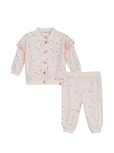 Billieblush Babies' Sequin-embellished Cardigan And Trousers Set In Pink