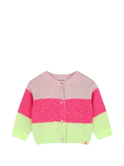 Billieblush Babies' Sequin-embellished Colour-block Cardigan In Multi