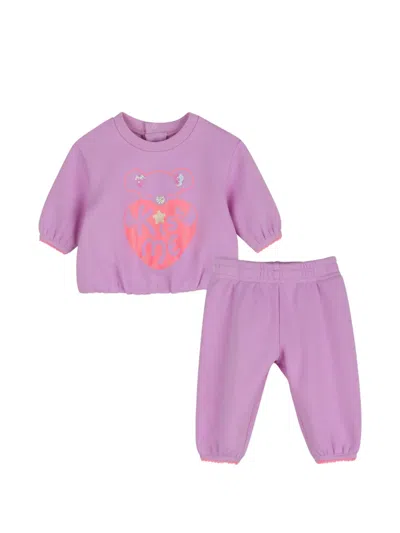 Billieblush Babies' Sequin-embellished Graphic-print Tracksuit In Pink