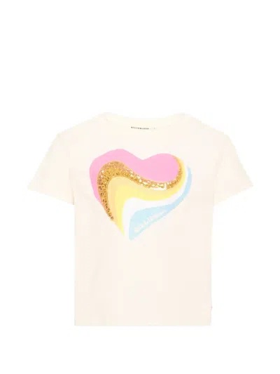 Billieblush Kids' Sequin-embellished Heart-motif T-shirt In Multi