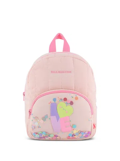 Billieblush Kids' Sequin-embellished Heart-patch Backpack In Pink