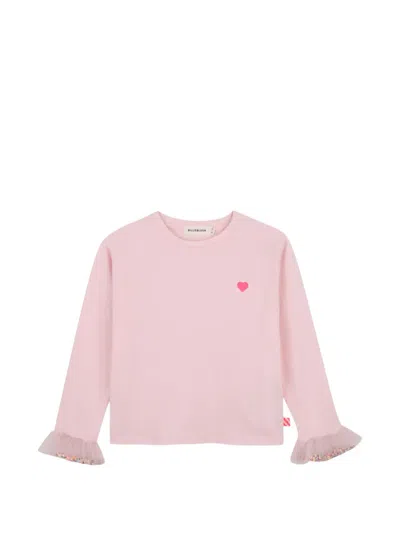 Billieblush Kids' Sequin-embellished Ruffled T-shirt In Pink