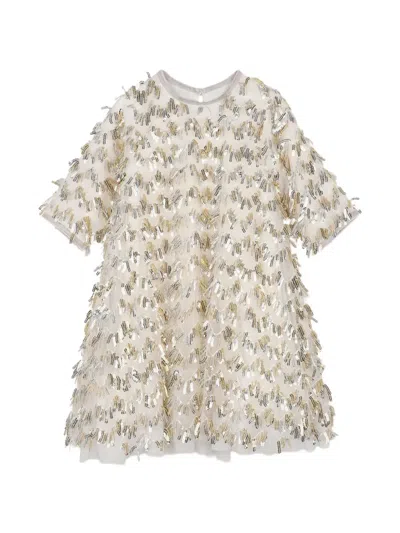 Billieblush Sequin-embellished Tulle Dress In Neutral