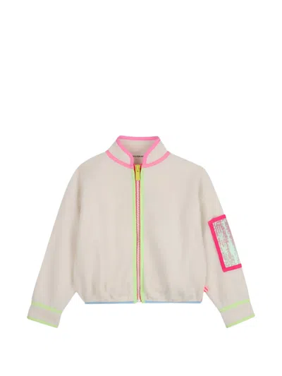 Billieblush Kids' Sequin-embellished Zip-up Jacket In Pattern