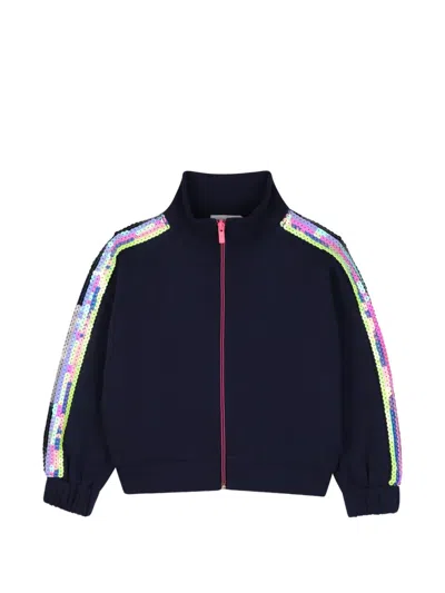 Billieblush Kids' Sequin-embellished Zip-up Sweatshirt In Multi
