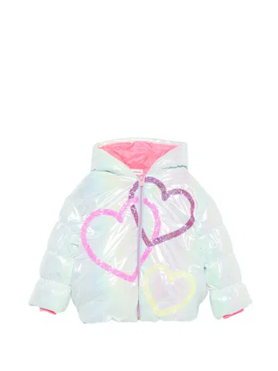 Billieblush Kids' Sequin-heart Hooded Jacket In Blue