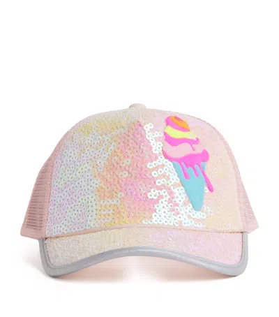 Billieblush Kids' Sequinned Party Baseball Cap In Pink
