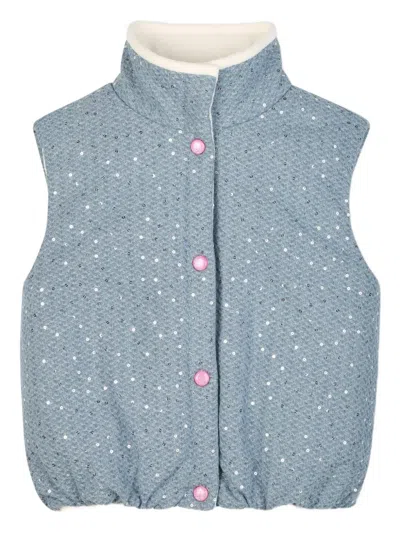 Billieblush Kids' Sequinned Sleeveless Vest In Gray