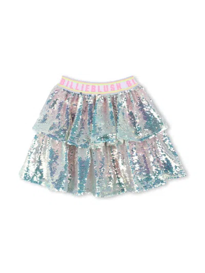 Billieblush Kids' Sequinned Tiered Skirt In Blue
