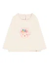 Billieblush Sheep-applique Long-sleeve Top In Neutral