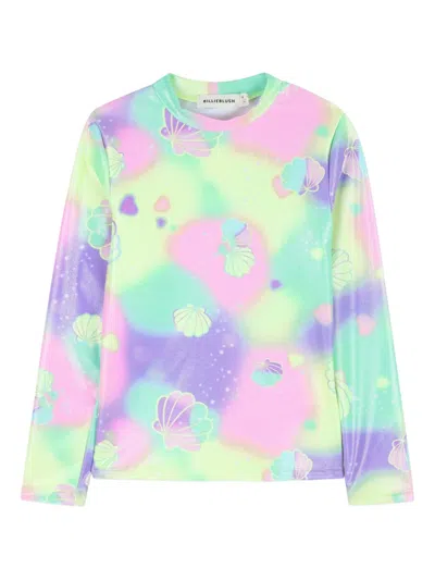 Billieblush Kids' Shell-print T-shirt In Pink