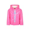 Billieblush Shiny Fuchsia Raincoat For Girl With Logo In Fuchsia