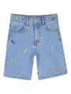 Billieblush Embroidered Denim Bermuda Shorts In Blue