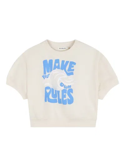 Billieblush Kids' Short-sleeve Sweater In Neutral