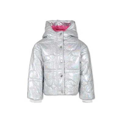 Billieblush Kids' Silver Down Jacket For Girl With Logo