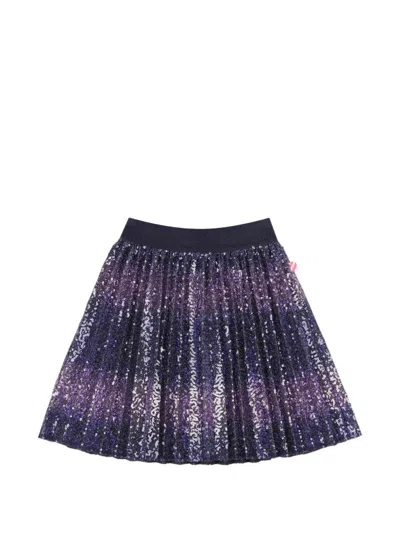 Billieblush Kids' Sequin-embellished Pleated Skirt In Purple