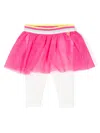 Billieblush Tulle-overlay Leggings In Fuchsia