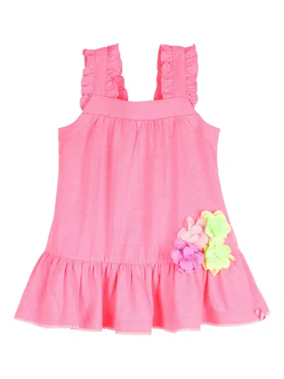 Billieblush Babies' Sleeveless Floral-appliqué Dress In Pink