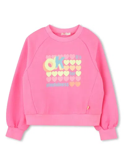 Billieblush Kids' Slogan-print Sweatshirt In Pink