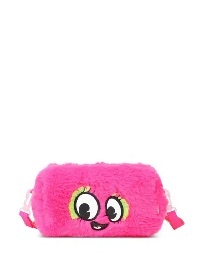 Billieblush Kids' Small Faux-fur Monster-patch Shoulder Bag In Pink