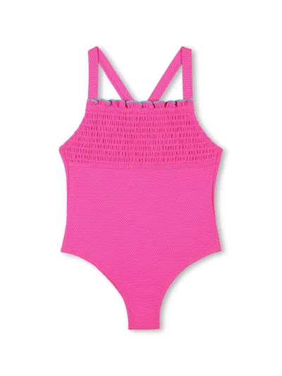 Billieblush Kids' Smocked Swimsuit In Pink