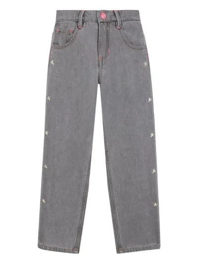 Billieblush Kids' Star Stud-detail Jeans In Gray