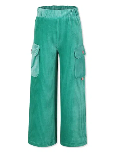 Billieblush Kids' Straight-leg Trousers In Green