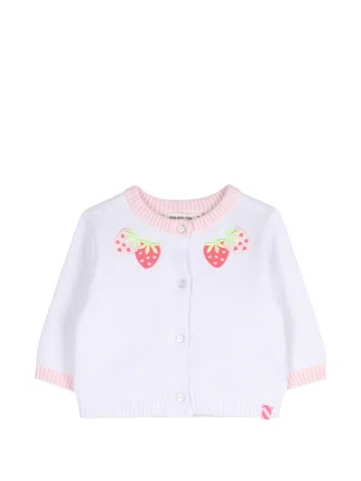 Billieblush Babies' Strawberry-embellished Cardigan In White