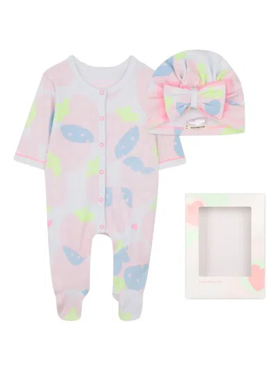 Billieblush Strawberry-print Babygrow Set In Pink