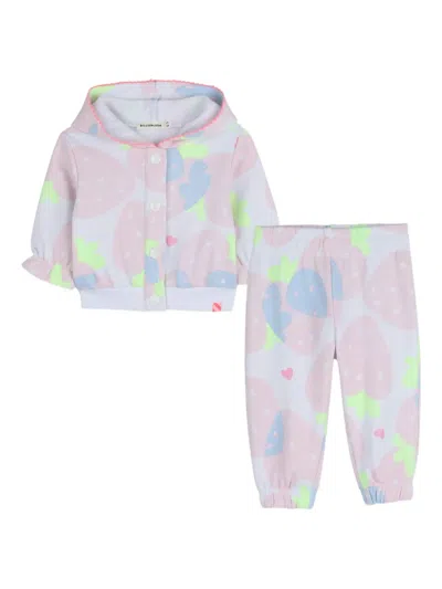 Billieblush Babies' Strawberry-print Tracksuit Set In Multi
