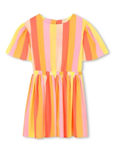 Billieblush Kids' Striped Dress In Orange