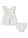 Billieblush Striped Dress Set In White