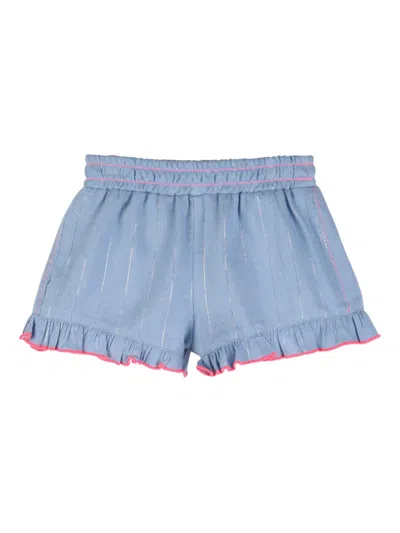 Billieblush Babies' Striped Ruffled Shorts In Blue