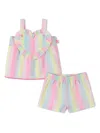 Billieblush Striped Short Set In Pink