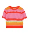 Billieblush Striped Knitted T-shirt In Pink