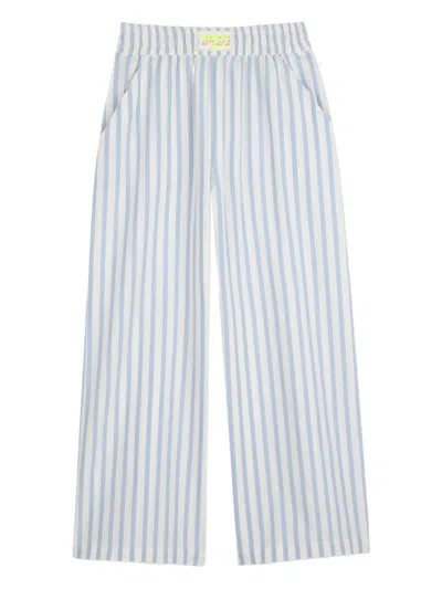 Billieblush Kids' Striped Trousers In Blue